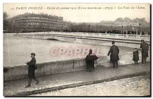 Cartes postales Paris Inonde Le Pont de l Alma