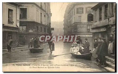 Cartes postales Paris Inonde La Place Maubert au Quartier Latin