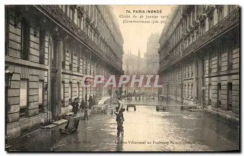 Cartes postales Paris Inonde La Rue Viller excel au Faubourg Saint Germain