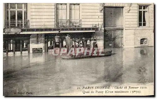 Cartes postales Paris Inonde Quai de Passy