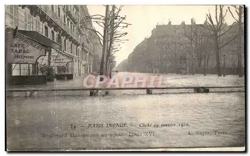 Ansichtskarte AK Paris Inonde Boulevard Haussmann au Square Louis XVI