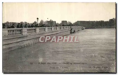 Cartes postales Paris Inonde Pont de L Alma