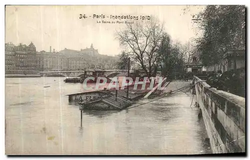 Ansichtskarte AK Paris Inondations La Seine au Pont Royal