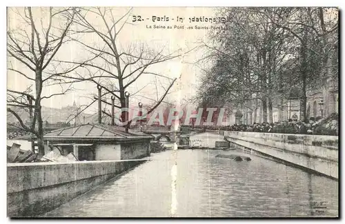 Ansichtskarte AK Paris In Ndations La Seine au Pont des Saints Peres