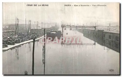 Cartes postales Paris Crue De la Seine Gare d Austerlitz Vue d Ensemble