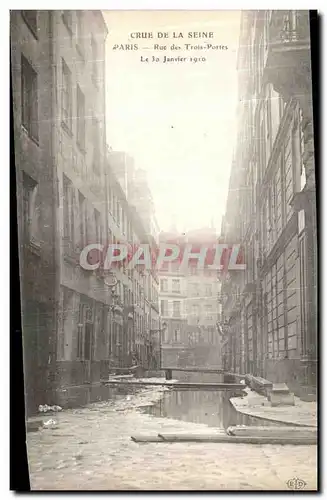 Cartes postales Paris Crue De la Seine Rue des Trois Portes 30 janvier 1910