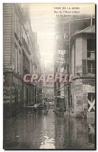 Cartes postales Paris Crue De la Seine Rue de l Hotel Colbert 30 janvier 1910