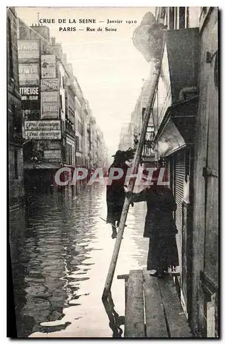 Cartes postales Paris Crue De la Seine Janvier 1910 Rue de Seine