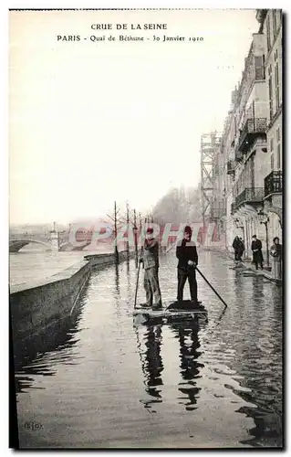 Ansichtskarte AK Paris Crue De la Seine Quai de Bethune