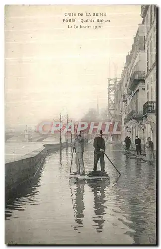 Ansichtskarte AK Paris Crue De la Seine Quai de Bethune