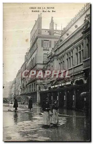 Cartes postales Paris Crue De la Seine Rue du Bac