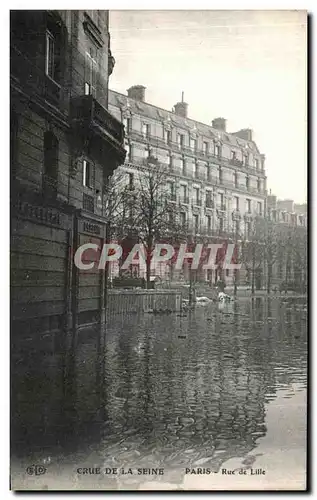 Cartes postales Paris Crue De la Seine Rue de Lille