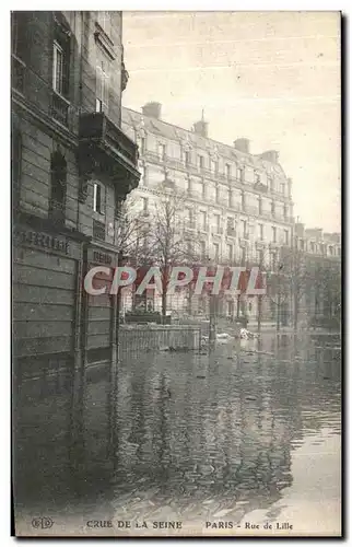 Cartes postales Paris Crue De la Seine Rue de Lille