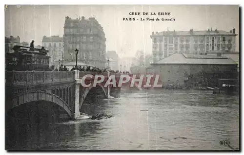 Cartes postales Paris Crue De la Seine Le Pont de Grenelle