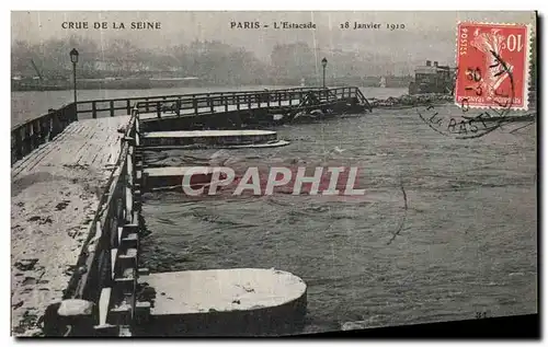 Ansichtskarte AK Paris Crue De la Seine L Estacade