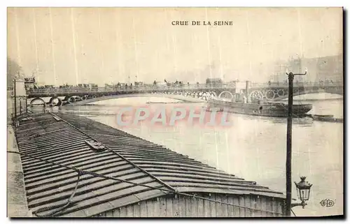 Cartes postales Paris Crue De la Seine Peniche Inondations