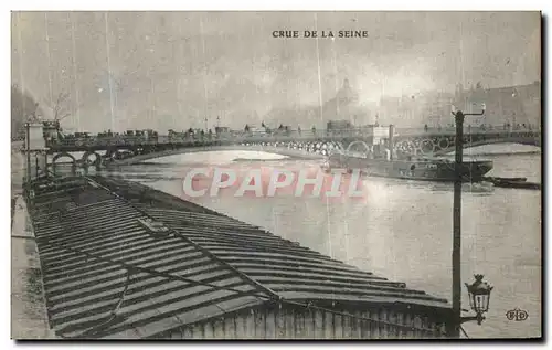 Cartes postales Paris Crue De la Seine Inondations Peniche