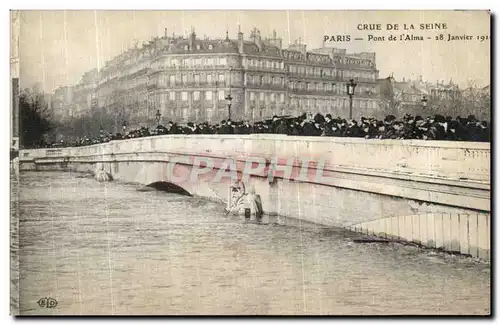 Cartes postales Paris Crue De la Seine Pont de l Alma