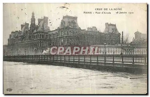 Cartes postales Paris Crue De la Seine Pont d Arcole