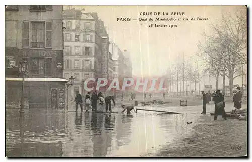 Ansichtskarte AK Paris Crue De La Seint Quai de Montebelle et rue de Bievre