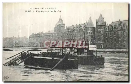 Cartes postales Paris Crue De La Seine L embarcadere et la Cite