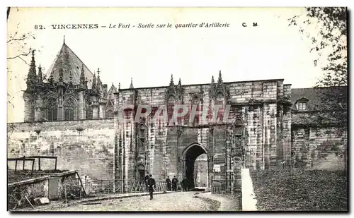 Cartes postales Paris Vincennes Le Fort Sortie sur le quartier d Artillerie