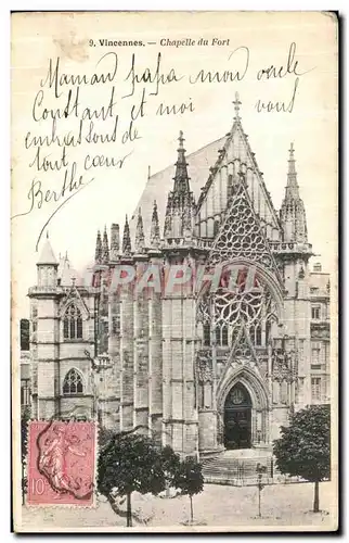 Cartes postales Vincennes Chapelle du fort