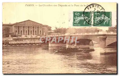 Ansichtskarte AK Paris La Chambre des Deputes et le pont de la Concorde Peniche