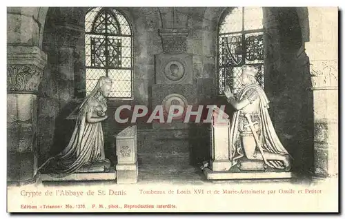 Ansichtskarte AK Crypte de l Abbaye de St Denis Tombeaux de Liuis XVI et de Marie Antoinette par Gaulle et Petito