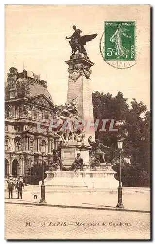 Cartes postales Paris Monument de Gambetta Louvre