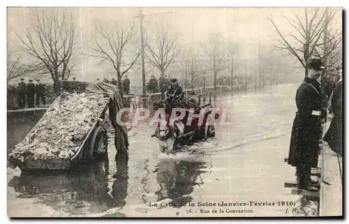 Cartes postales La Crue de la Seine Rue de la Convention PAris