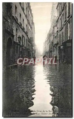 Cartes postales Paris La Grande Crue de la Seine Rue Saint Andre des ARts