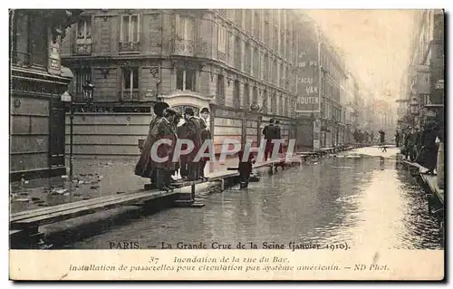 Cartes postales Paris La Grande Crue de la Seine Inondation de la rue du Bac