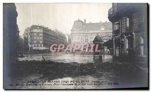 Ansichtskarte AK Paris La Grande Crue de la Seine Barrage etabli rue de l arcade contre l inondation de la rue Sa