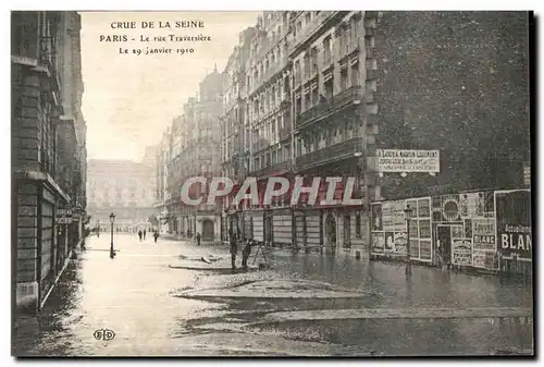 Ansichtskarte AK Crue de la Seine Paris Le Rue Traversiere