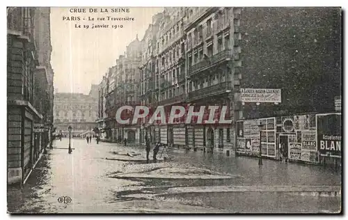 Cartes postales Crue de la Seine Paris Le Rue Traversiere