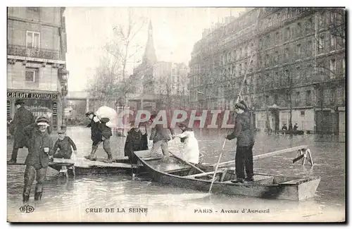 Cartes postales Crue de la Seine Paris Avenue d Aumesnil Daumesnil