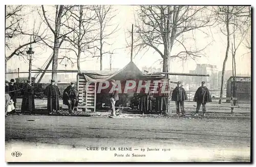 Cartes postales Crue de la Seine Paris Poste de Secours