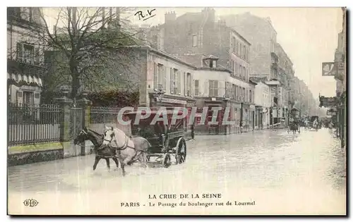 Ansichtskarte AK Crue de la Seine Paris Passage du boulanger rue de Lourmel