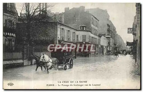 Ansichtskarte AK La Crue De La Seine Paris Le Passage du boulanger rue de Lourmel