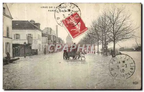 Ansichtskarte AK La Crue De La Seine Paris Quai De la Rapee