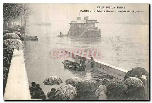 Ansichtskarte AK La Crue De La Seine Paris La Seine a Grenelle Matinee du 23 Janvier