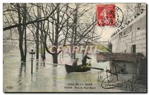 Ansichtskarte AK La Crue De La Seine Paris Pres du Pont Royal