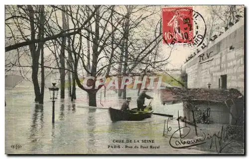 Cartes postales La Crue De La Seine Paris Pres du Pont Royal