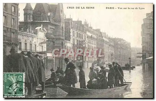 Cartes postales La Crue De La Seine Paris Vue Sur la Vue de Lyon