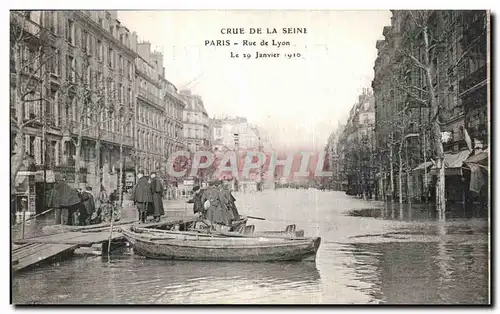 Ansichtskarte AK La Crue De La Seine Paris Rue de Lyon