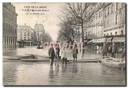 Ansichtskarte AK La Crue De La Seine Paris Boulevard Diderot