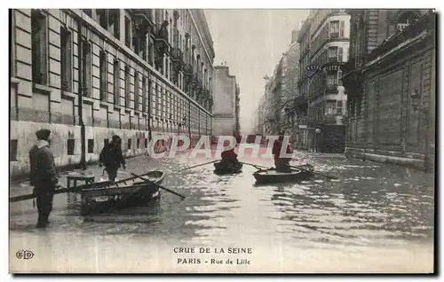 Cartes postales La Crue De La Seine Paris Rue de Lille