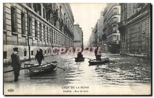 Cartes postales La Crue De La Seine Paris Rue de Lille