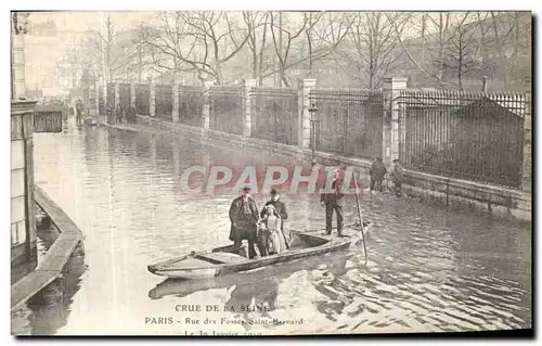 Ansichtskarte AK La Crue De La Seine Paris Rue des Fosses Saint Bernard